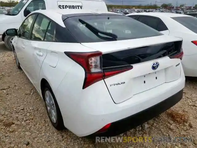 3 Photograph of a damaged car JTDKARFU9K3072899 TOYOTA PRIUS 2019