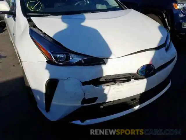 9 Photograph of a damaged car JTDKARFU9K3072899 TOYOTA PRIUS 2019