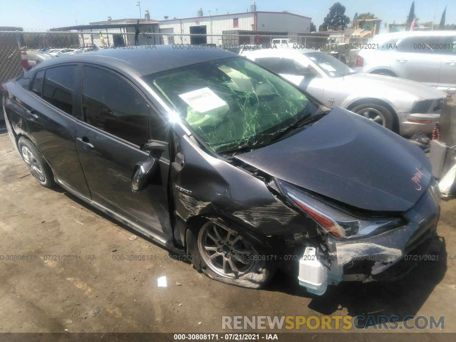 1 Photograph of a damaged car JTDKARFU9K3073938 TOYOTA PRIUS 2019