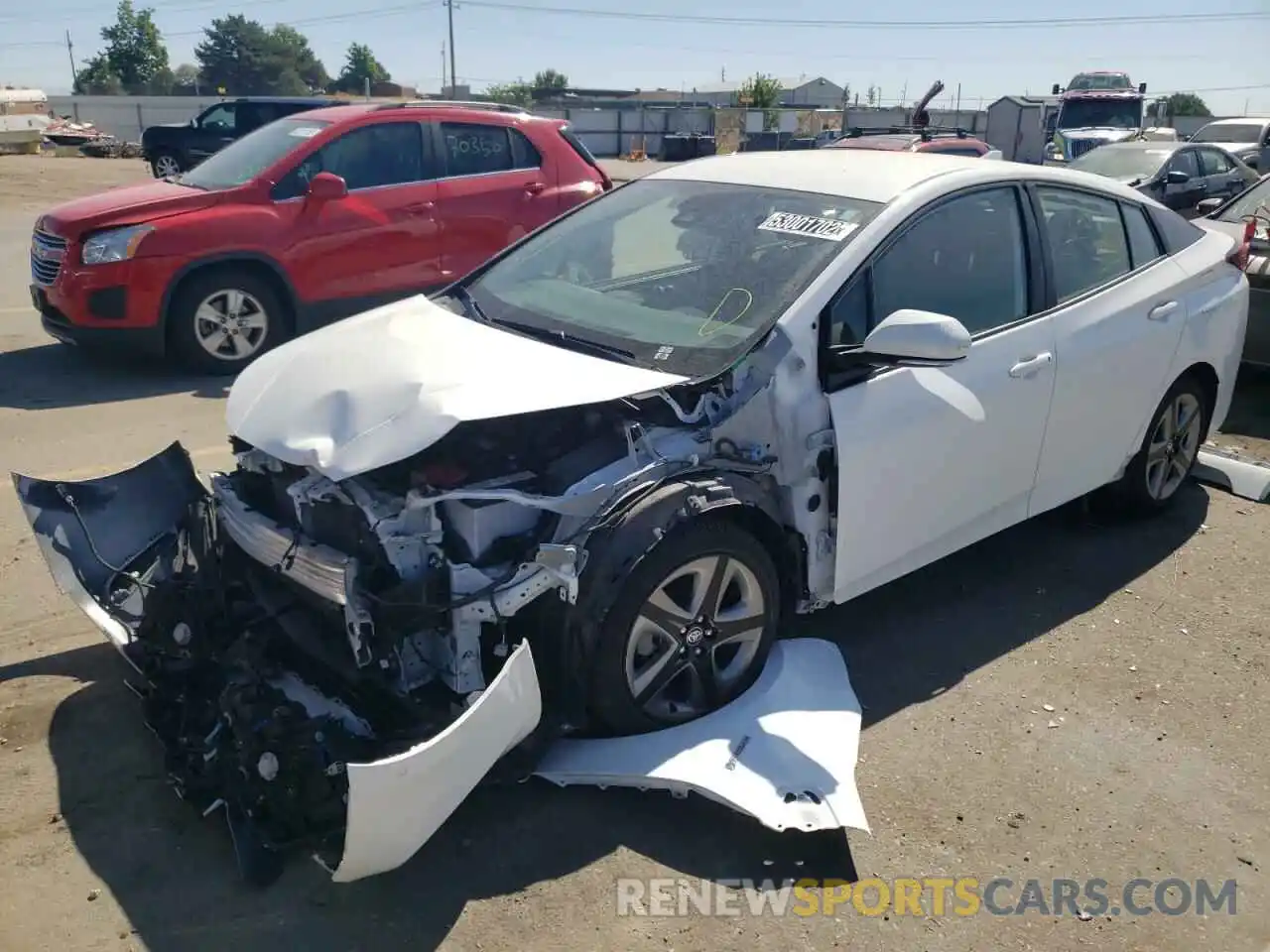 2 Photograph of a damaged car JTDKARFU9K3074748 TOYOTA PRIUS 2019