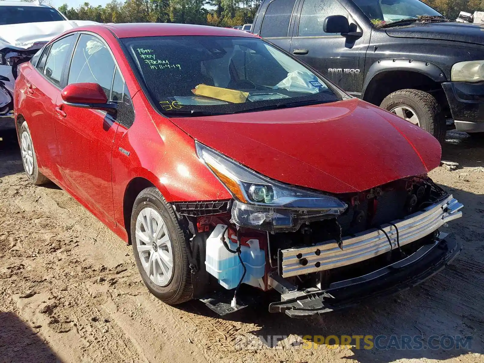 1 Photograph of a damaged car JTDKARFU9K3075172 TOYOTA PRIUS 2019