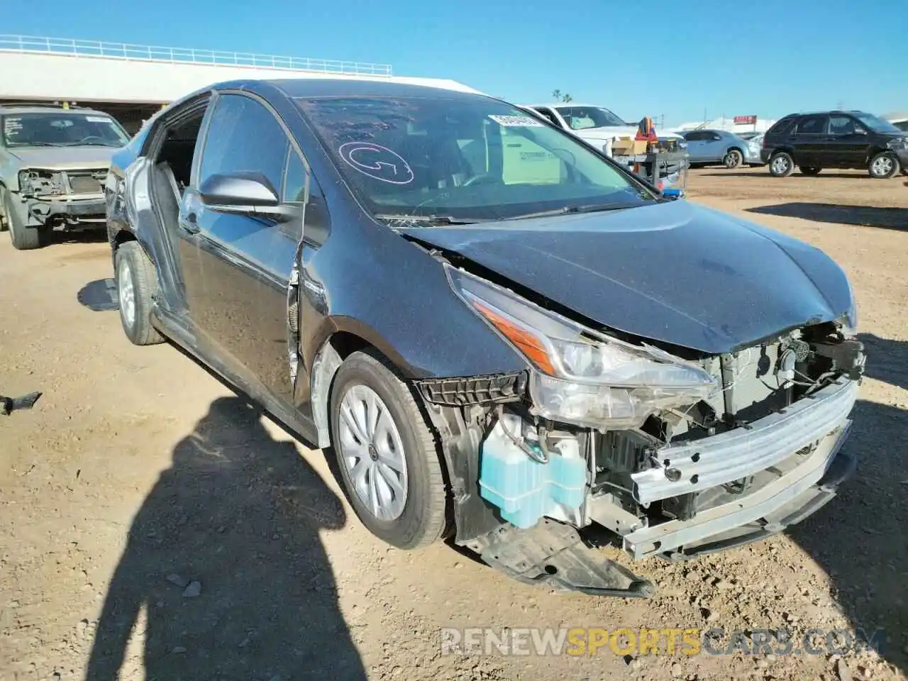 1 Photograph of a damaged car JTDKARFU9K3076550 TOYOTA PRIUS 2019