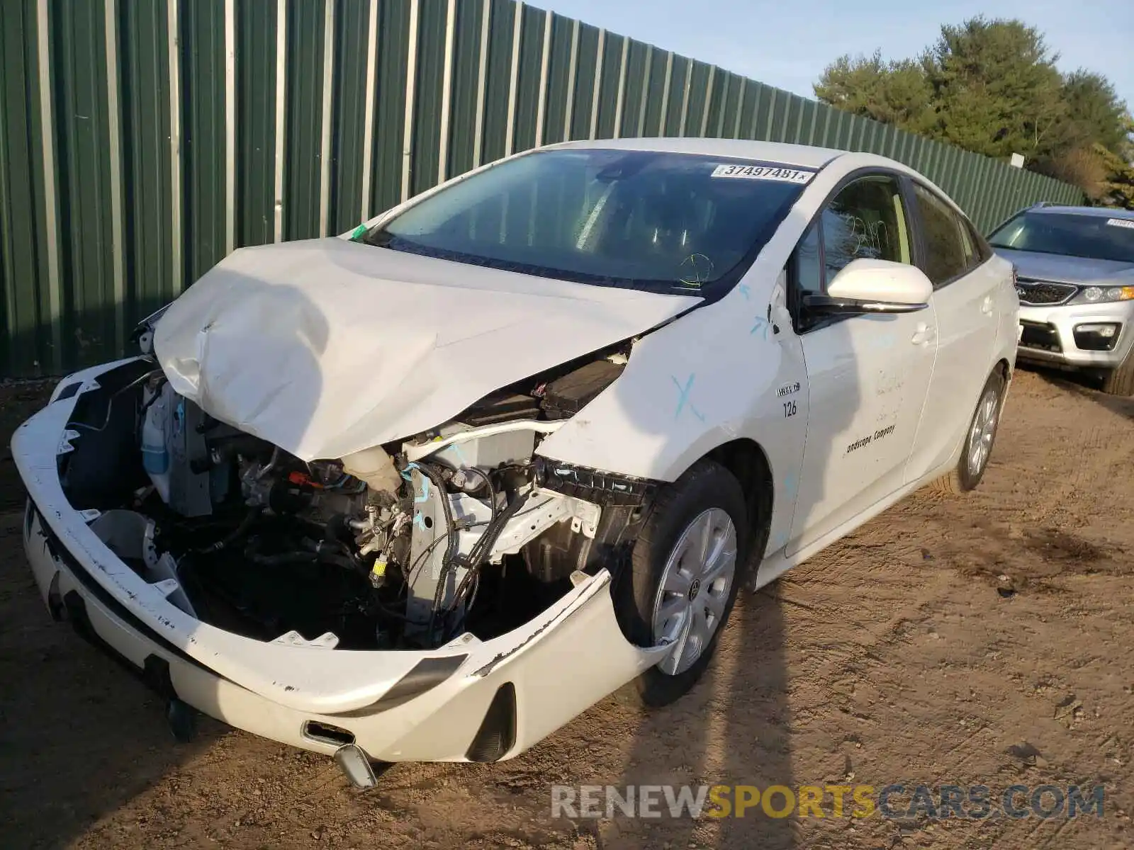 2 Photograph of a damaged car JTDKARFU9K3076824 TOYOTA PRIUS 2019