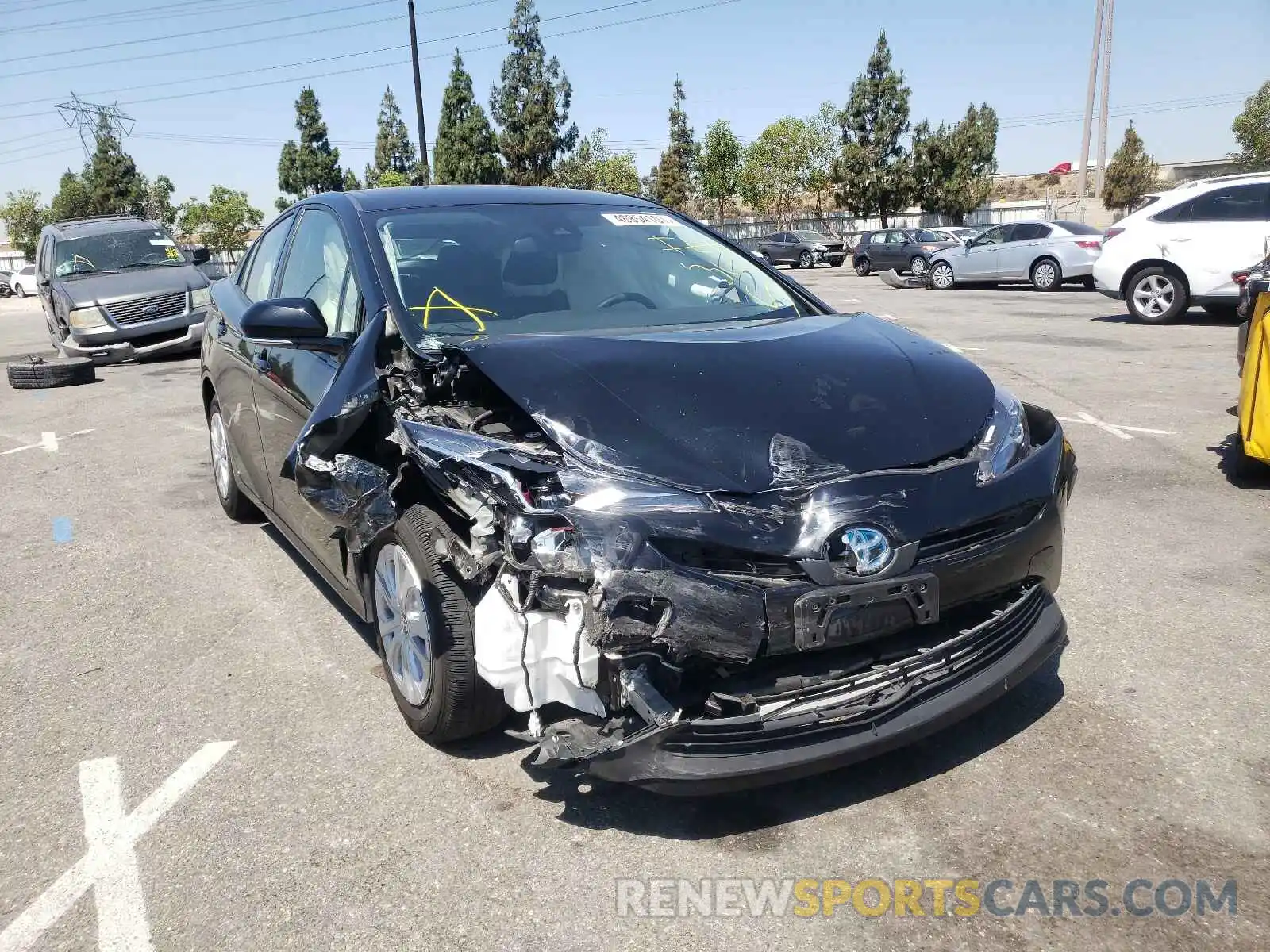 1 Photograph of a damaged car JTDKARFU9K3077732 TOYOTA PRIUS 2019