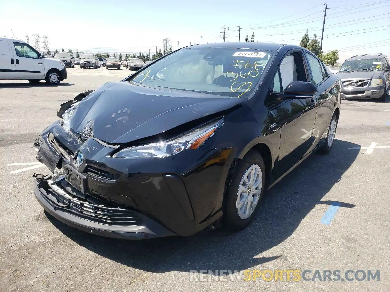 2 Photograph of a damaged car JTDKARFU9K3077732 TOYOTA PRIUS 2019