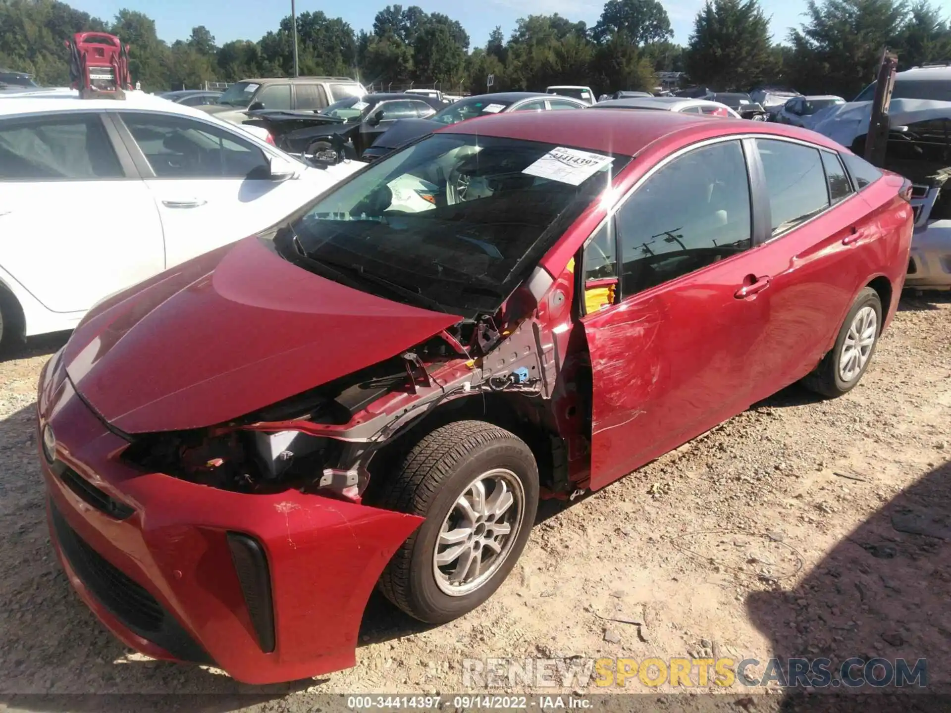 2 Photograph of a damaged car JTDKARFU9K3077813 TOYOTA PRIUS 2019