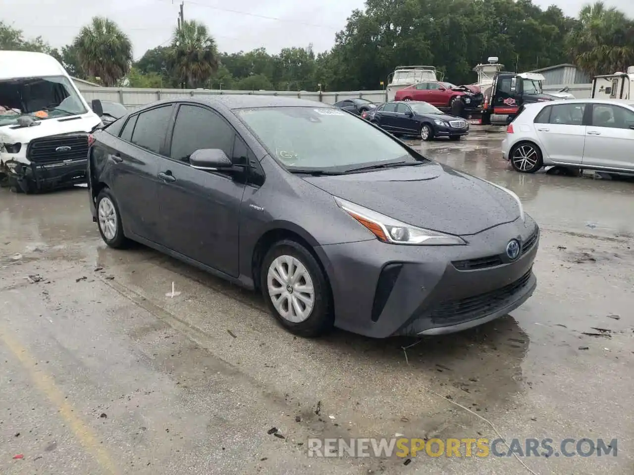 1 Photograph of a damaged car JTDKARFU9K3078024 TOYOTA PRIUS 2019