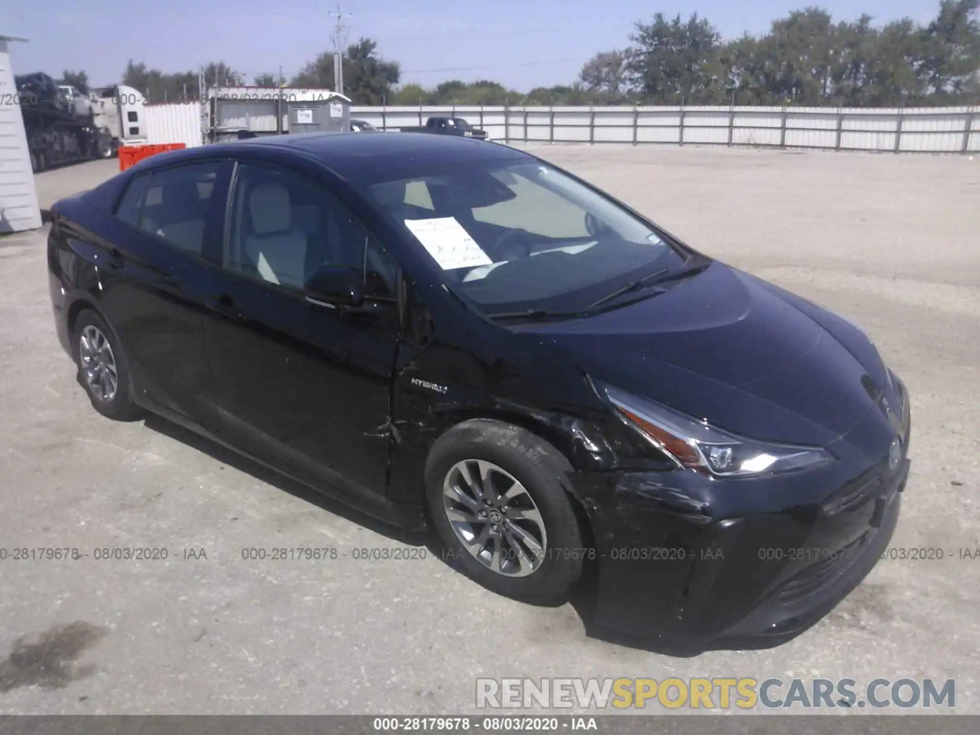 1 Photograph of a damaged car JTDKARFU9K3078038 TOYOTA PRIUS 2019