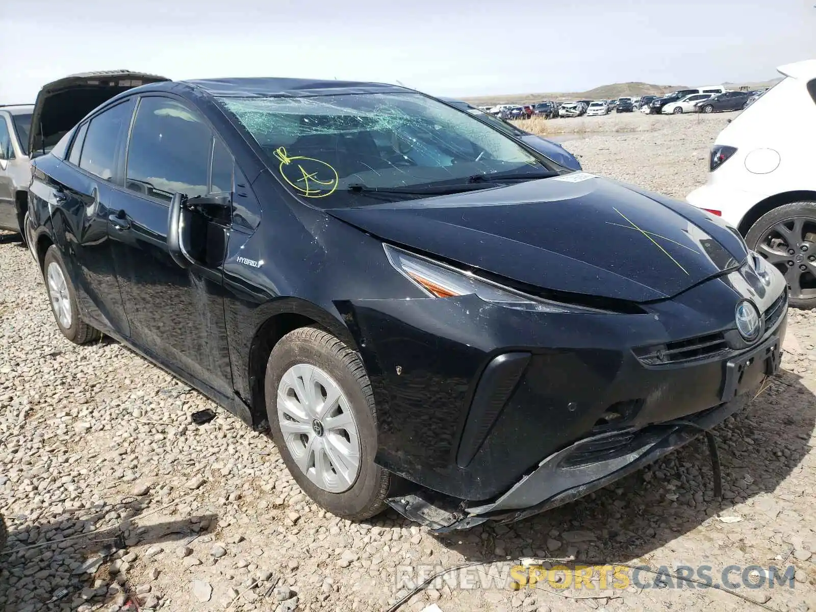 1 Photograph of a damaged car JTDKARFU9K3078332 TOYOTA PRIUS 2019