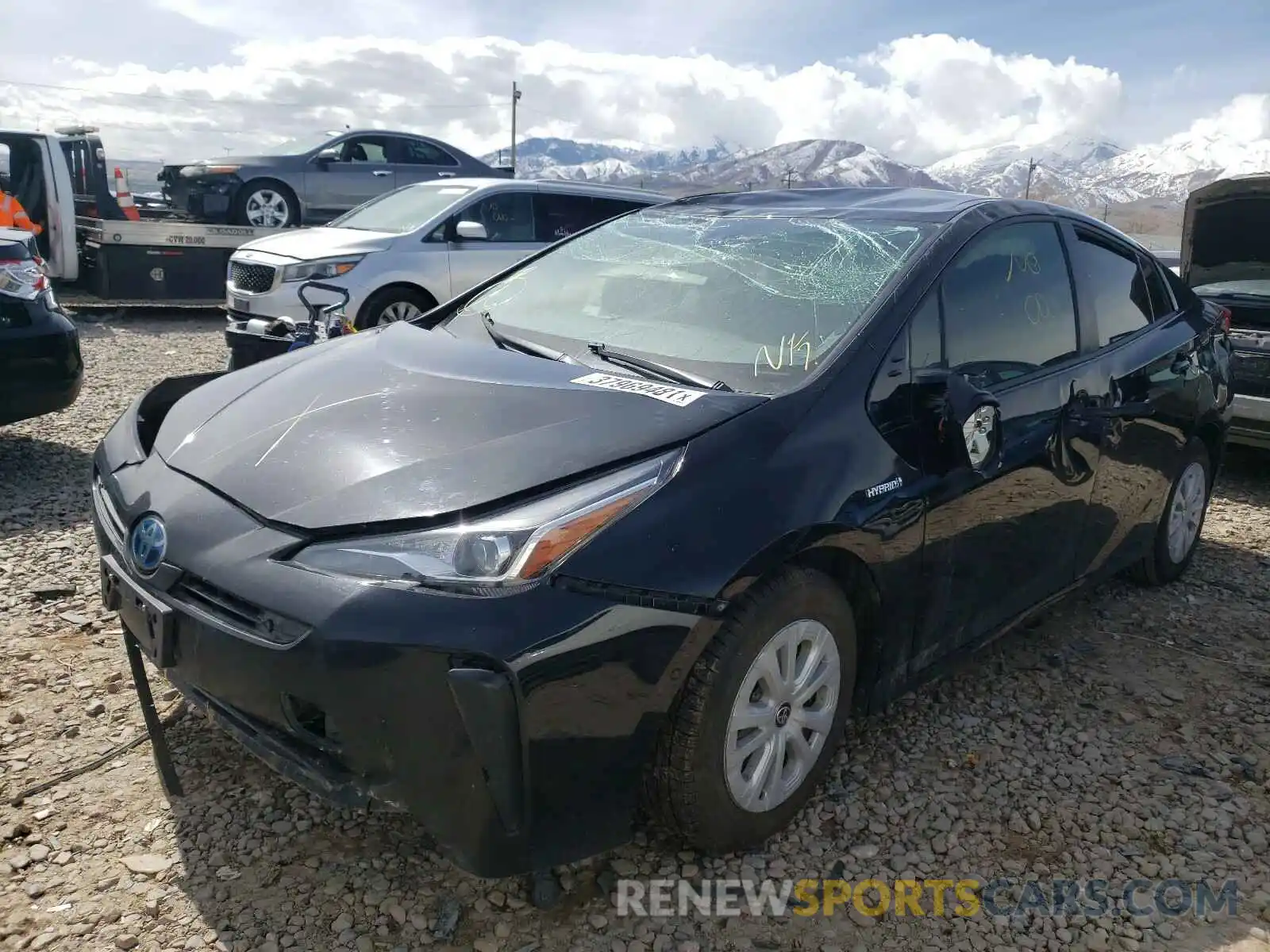 2 Photograph of a damaged car JTDKARFU9K3078332 TOYOTA PRIUS 2019