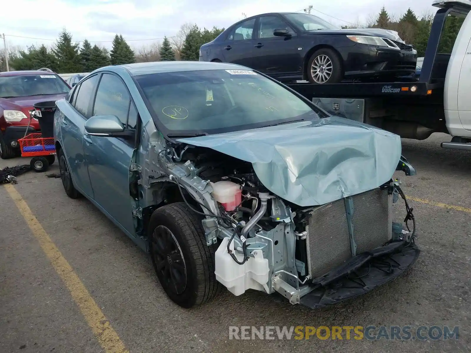 1 Photograph of a damaged car JTDKARFU9K3078721 TOYOTA PRIUS 2019