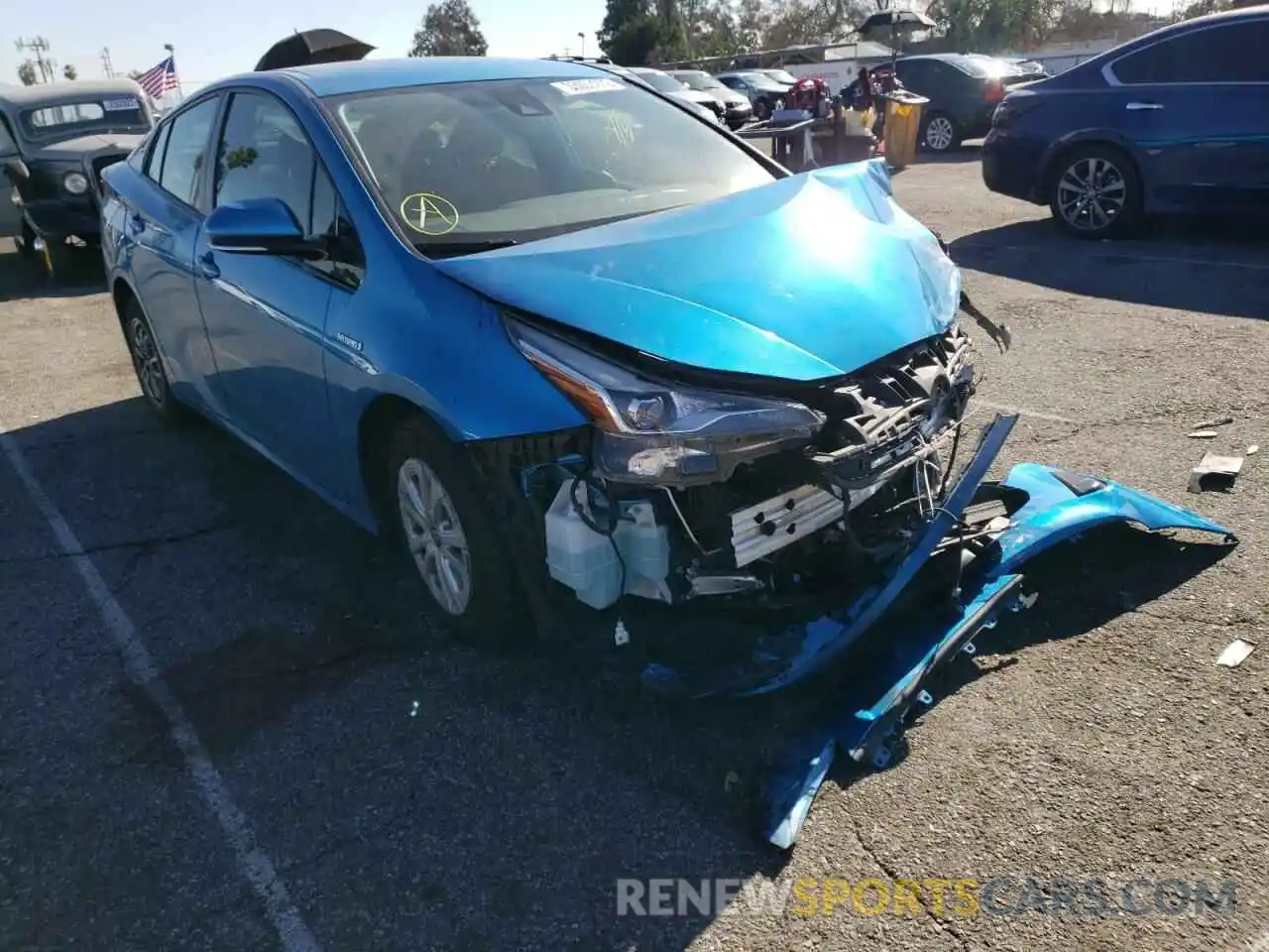 1 Photograph of a damaged car JTDKARFU9K3079920 TOYOTA PRIUS 2019