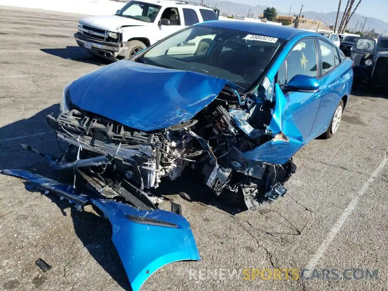 2 Photograph of a damaged car JTDKARFU9K3079920 TOYOTA PRIUS 2019