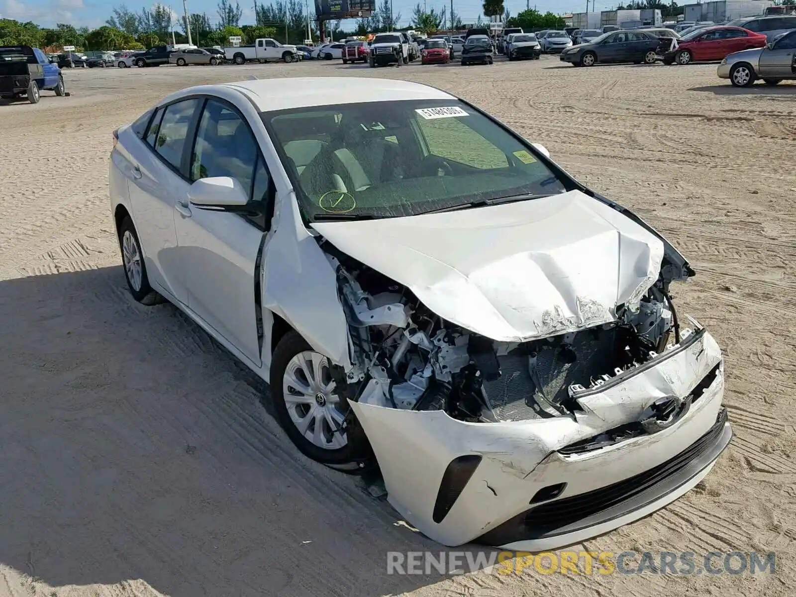 1 Photograph of a damaged car JTDKARFU9K3080095 TOYOTA PRIUS 2019