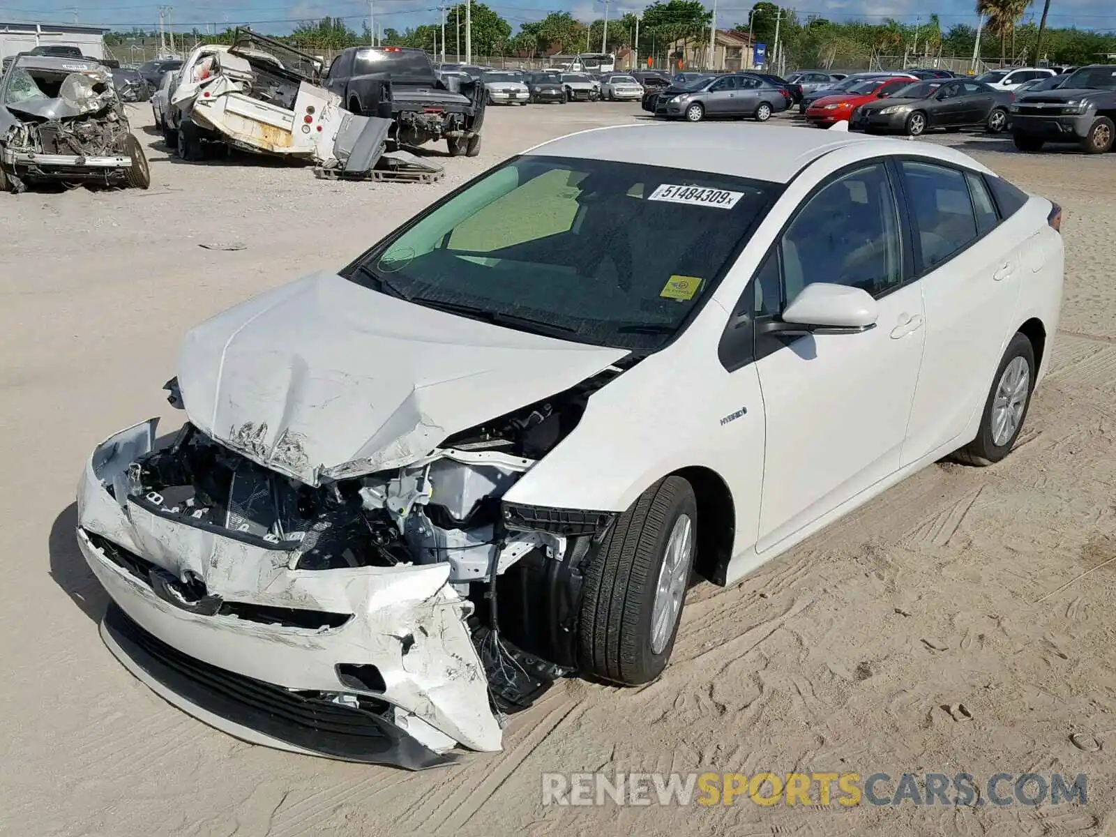 2 Photograph of a damaged car JTDKARFU9K3080095 TOYOTA PRIUS 2019