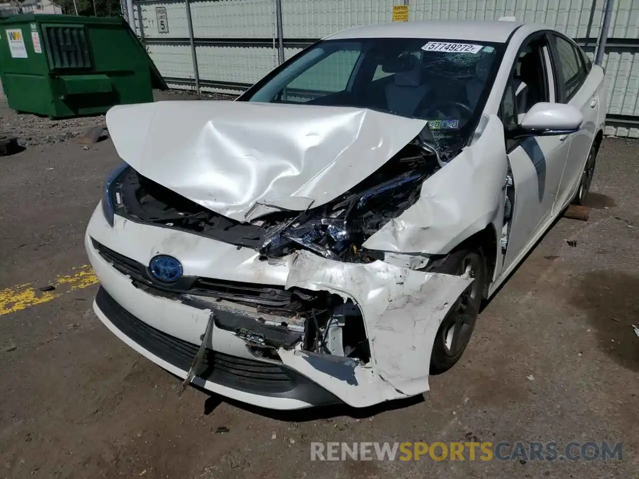 2 Photograph of a damaged car JTDKARFU9K3081019 TOYOTA PRIUS 2019