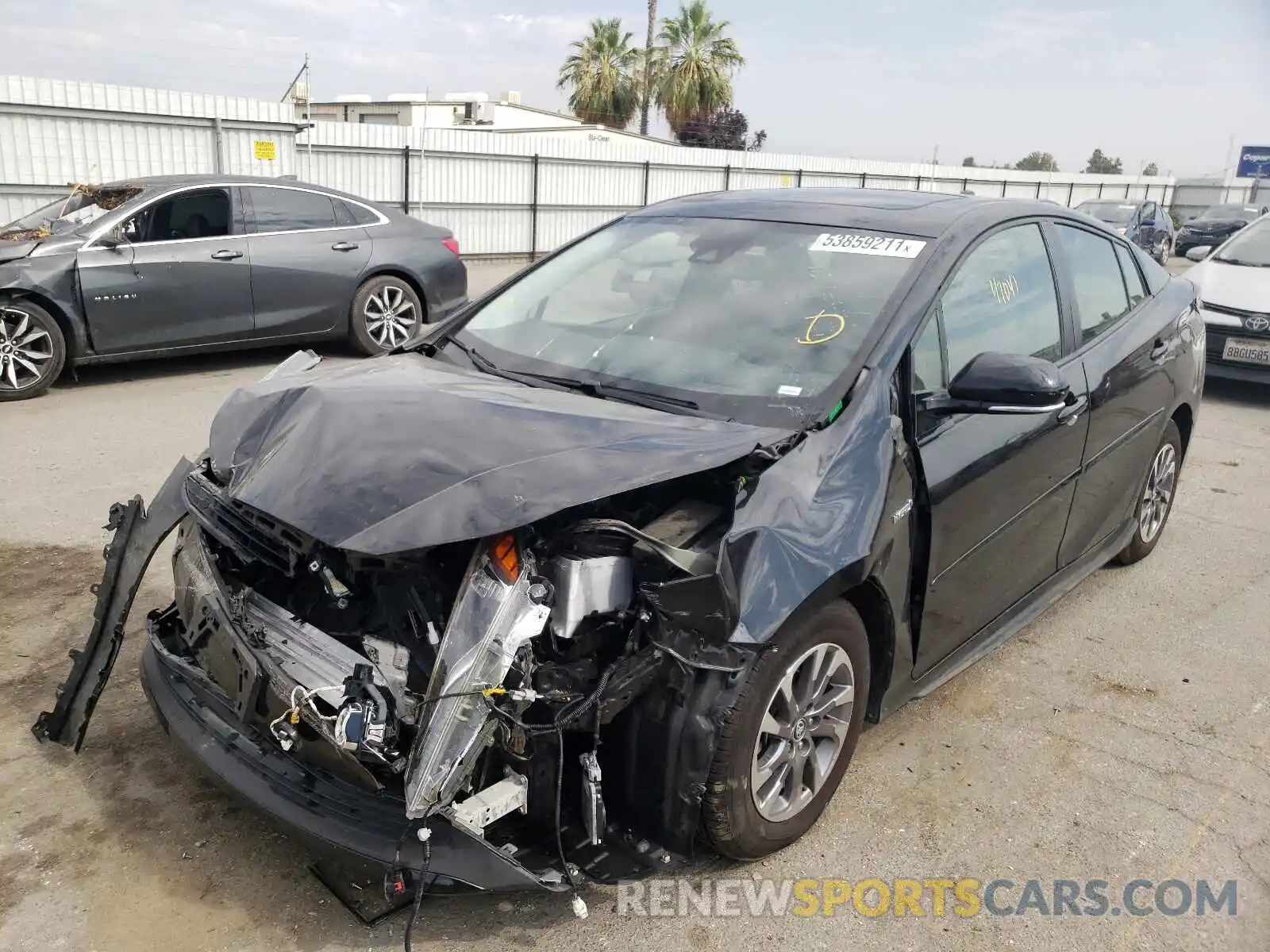 2 Photograph of a damaged car JTDKARFU9K3081022 TOYOTA PRIUS 2019