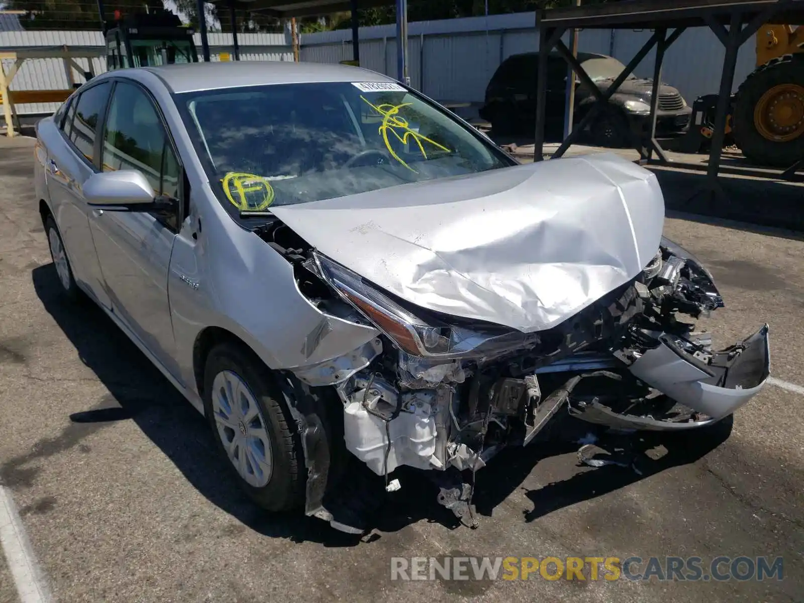 1 Photograph of a damaged car JTDKARFU9K3081442 TOYOTA PRIUS 2019