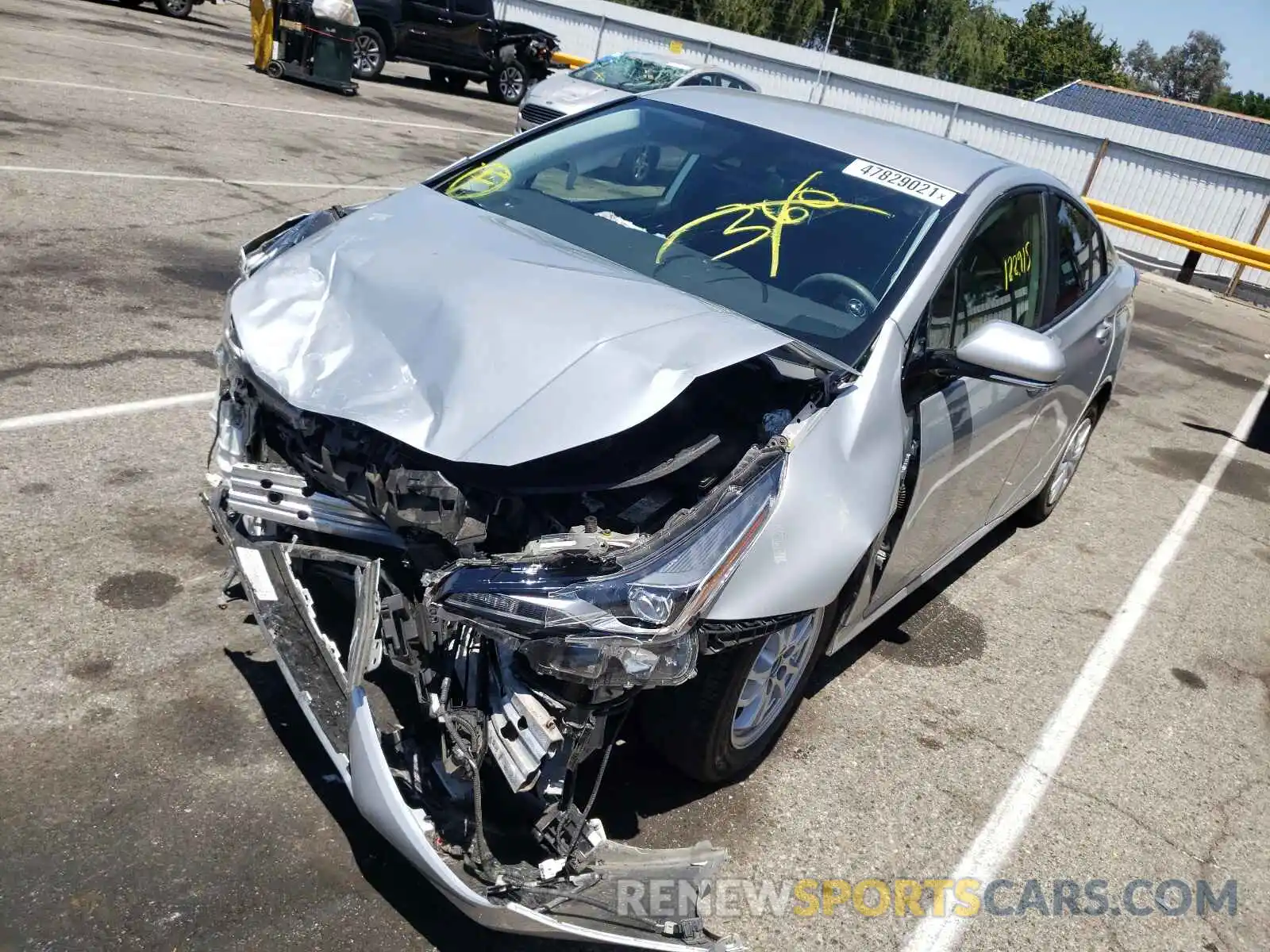 2 Photograph of a damaged car JTDKARFU9K3081442 TOYOTA PRIUS 2019