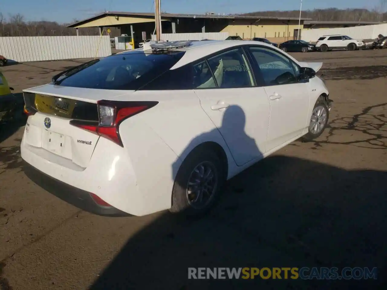 4 Photograph of a damaged car JTDKARFU9K3081540 TOYOTA PRIUS 2019