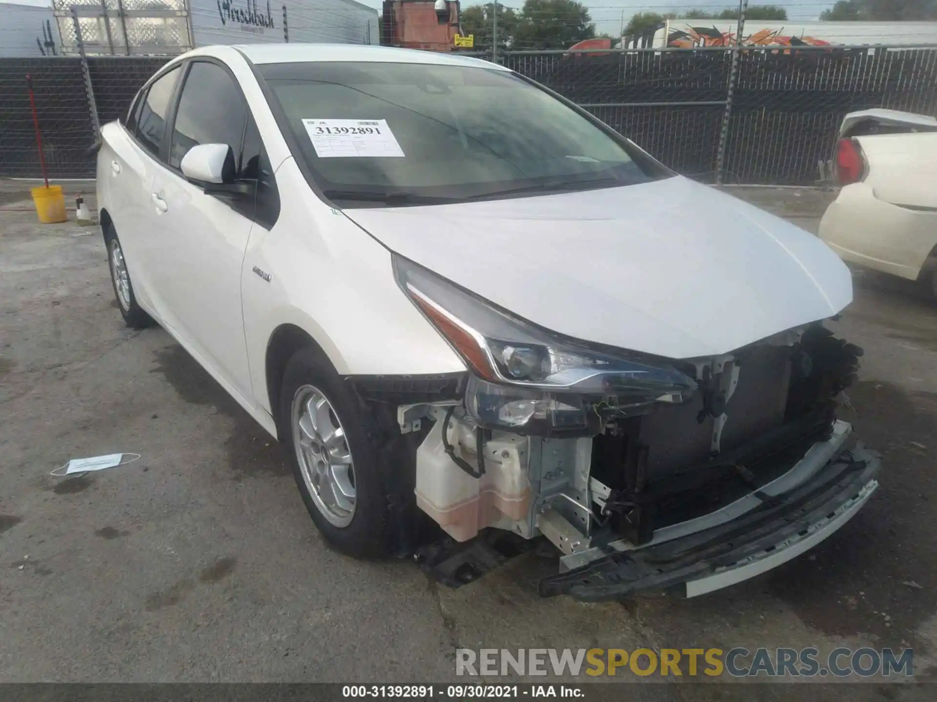 1 Photograph of a damaged car JTDKARFU9K3082655 TOYOTA PRIUS 2019