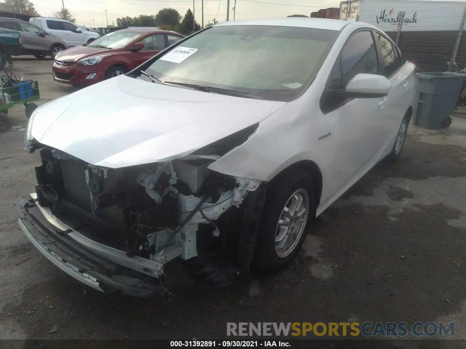 2 Photograph of a damaged car JTDKARFU9K3082655 TOYOTA PRIUS 2019