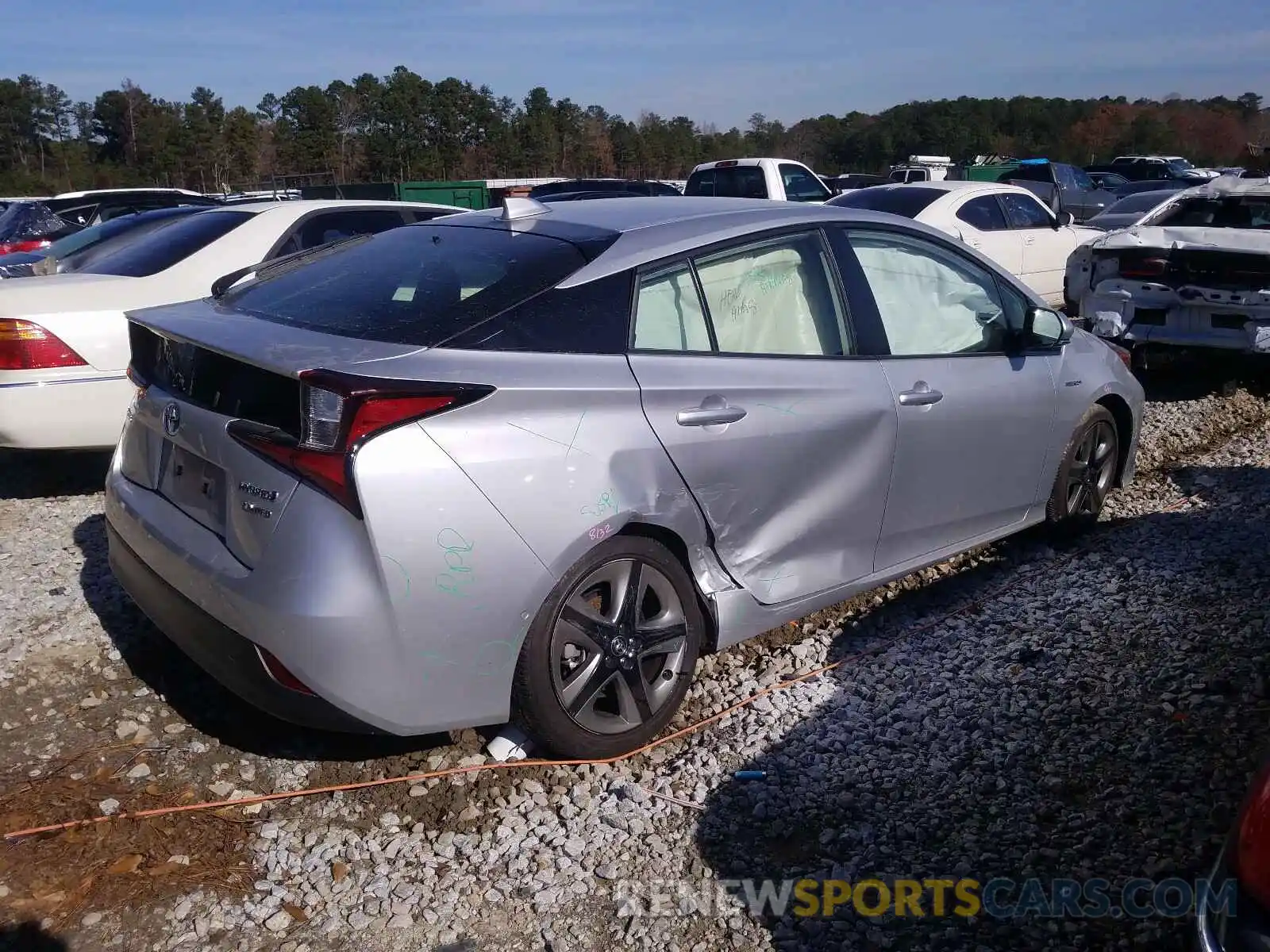 4 Photograph of a damaged car JTDKARFU9K3082798 TOYOTA PRIUS 2019