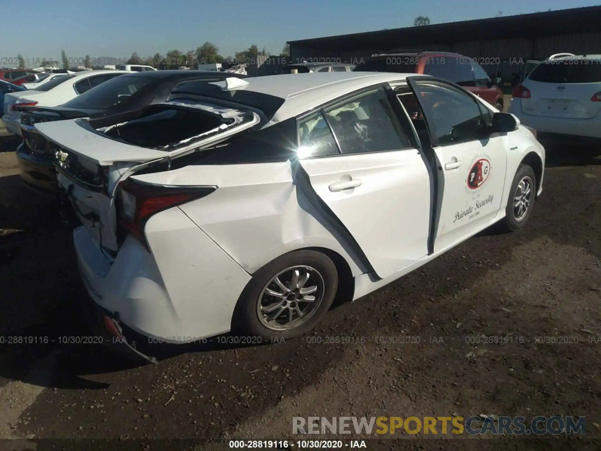 4 Photograph of a damaged car JTDKARFU9K3084339 TOYOTA PRIUS 2019