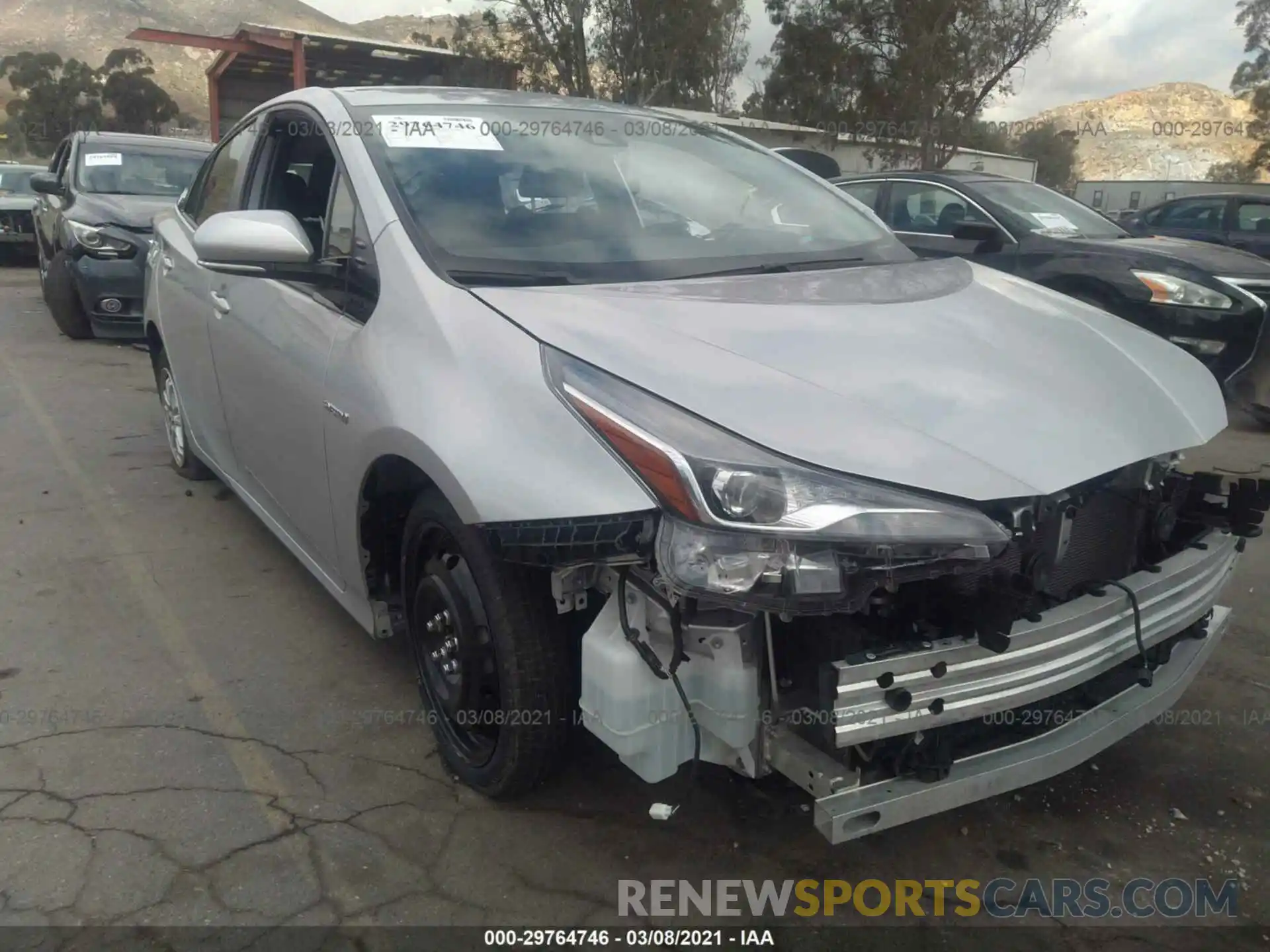 1 Photograph of a damaged car JTDKARFU9K3085457 TOYOTA PRIUS 2019