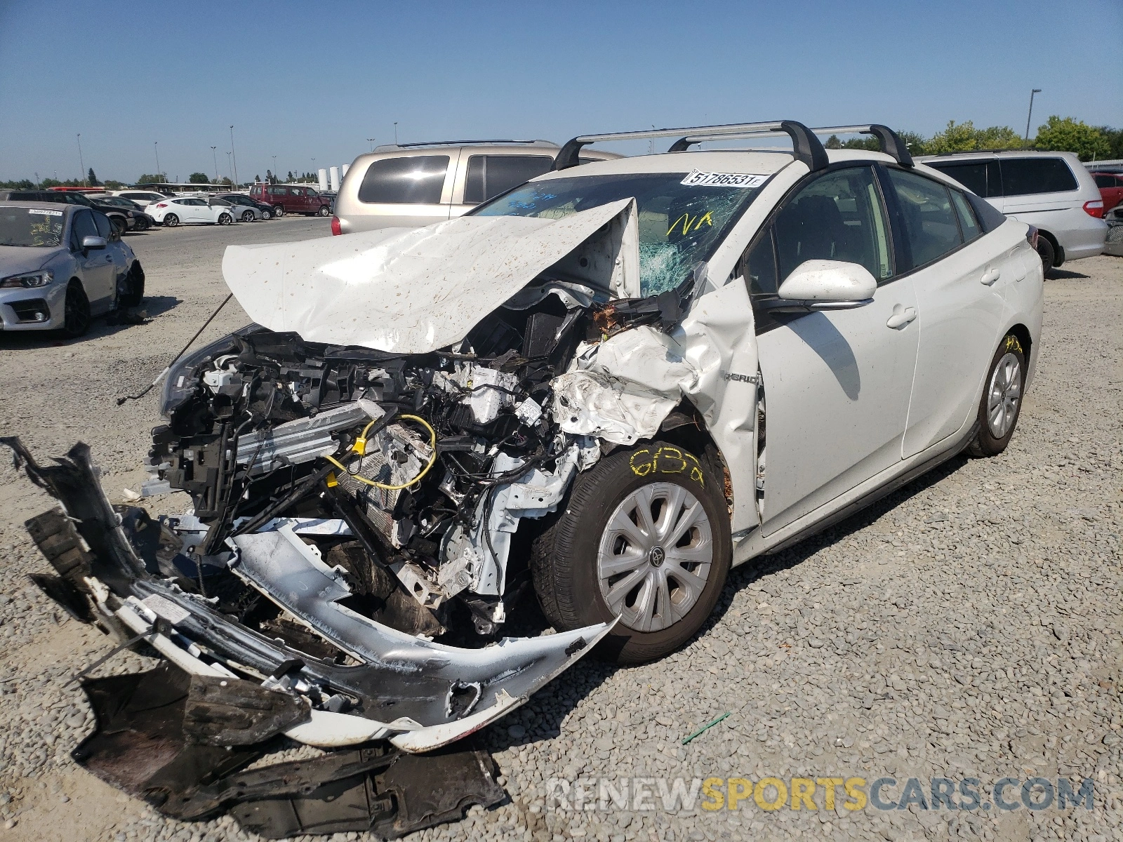 2 Photograph of a damaged car JTDKARFU9K3085541 TOYOTA PRIUS 2019