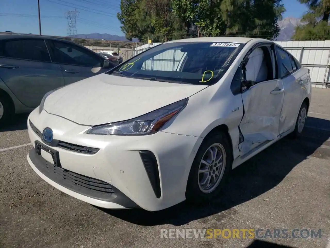 2 Photograph of a damaged car JTDKARFU9K3086740 TOYOTA PRIUS 2019