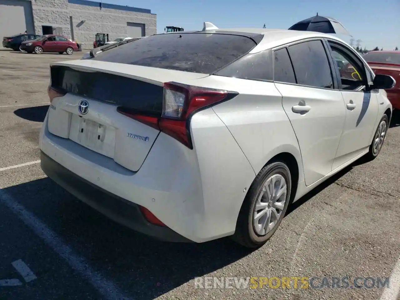 4 Photograph of a damaged car JTDKARFU9K3086740 TOYOTA PRIUS 2019