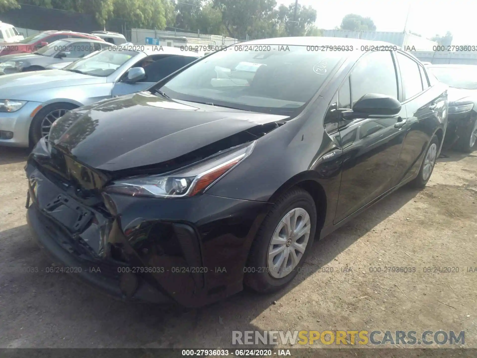 2 Photograph of a damaged car JTDKARFU9K3087368 TOYOTA PRIUS 2019