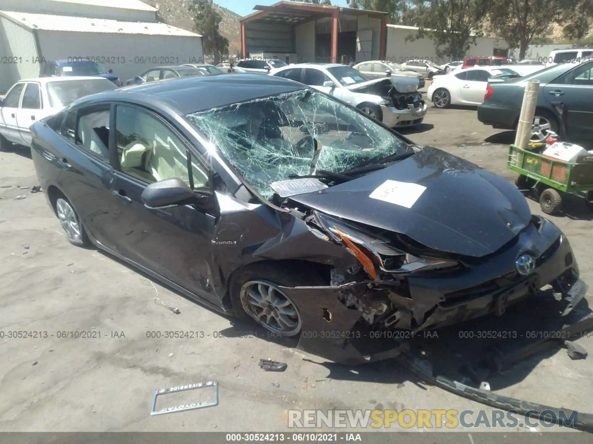 1 Photograph of a damaged car JTDKARFU9K3087418 TOYOTA PRIUS 2019