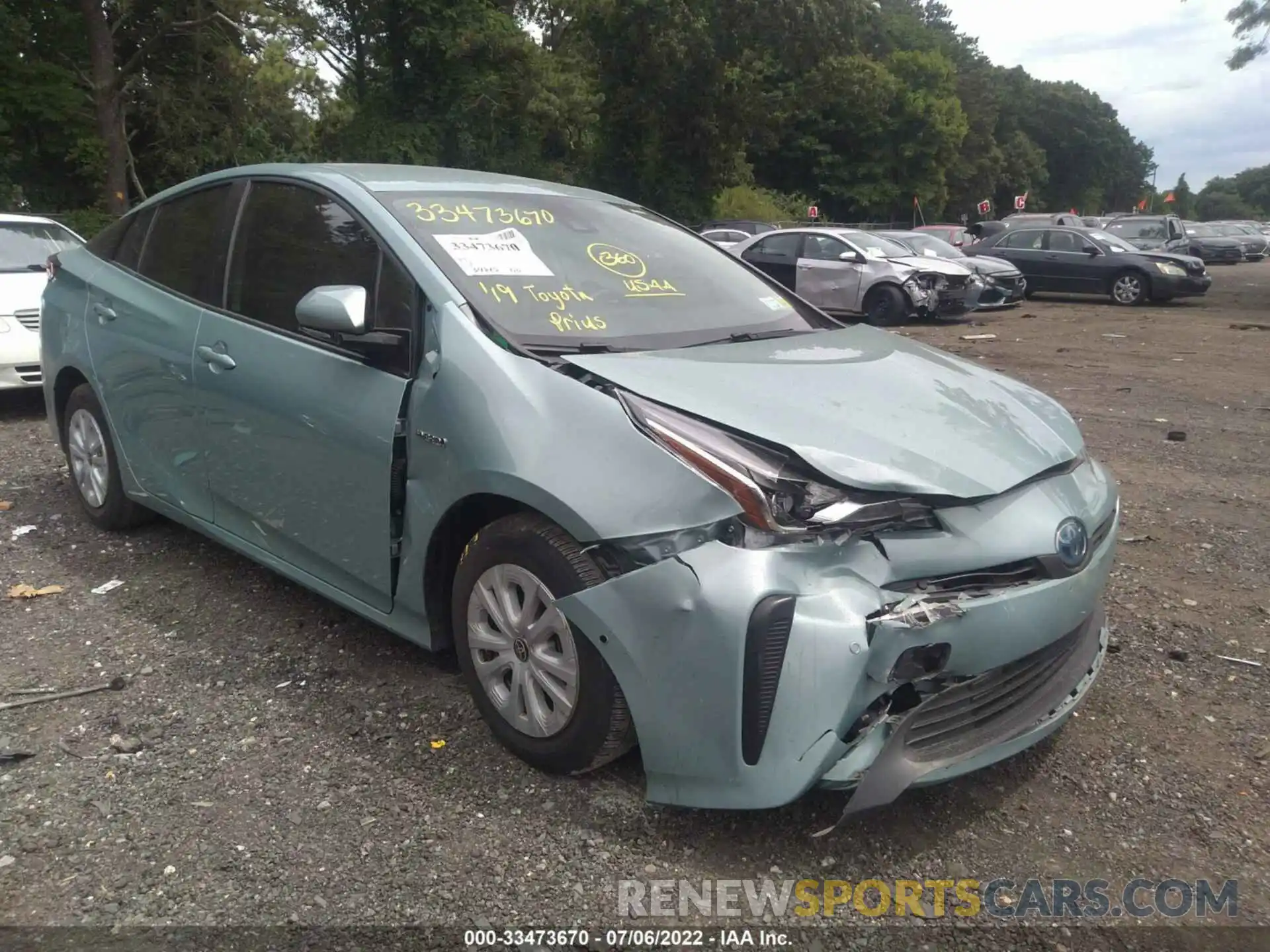 1 Photograph of a damaged car JTDKARFU9K3089637 TOYOTA PRIUS 2019