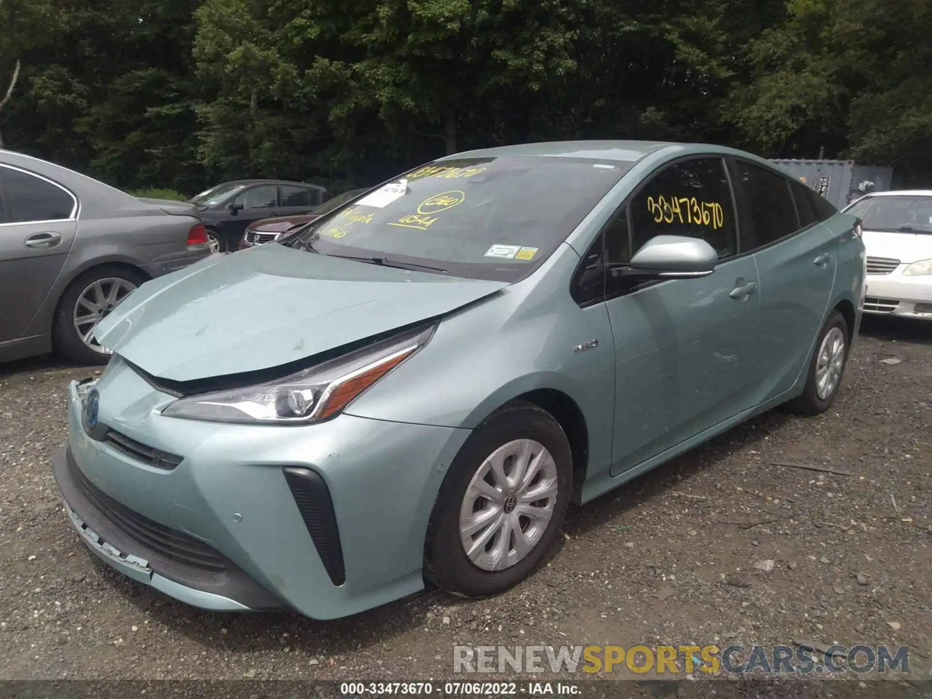 2 Photograph of a damaged car JTDKARFU9K3089637 TOYOTA PRIUS 2019