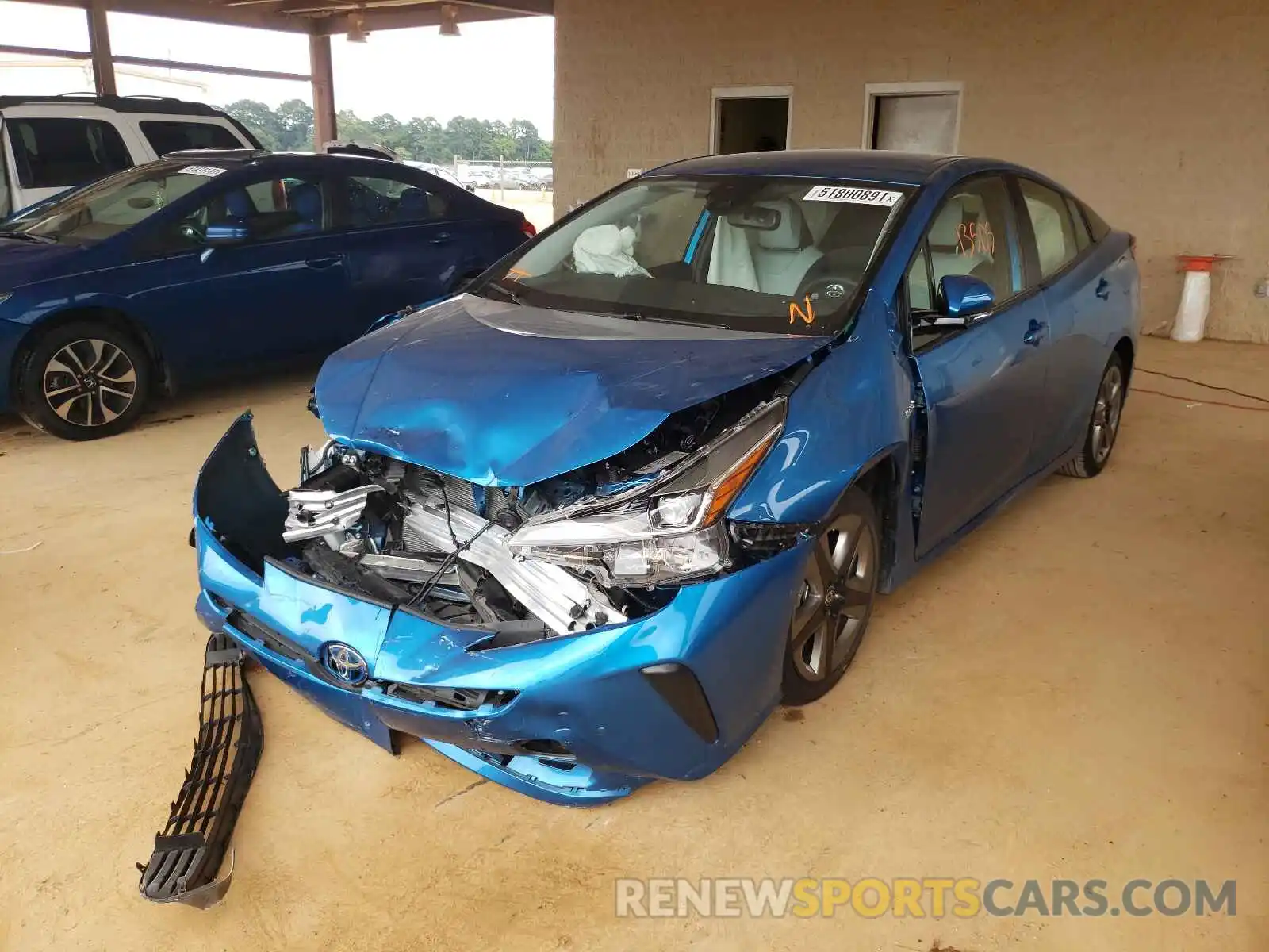 2 Photograph of a damaged car JTDKARFU9K3090951 TOYOTA PRIUS 2019