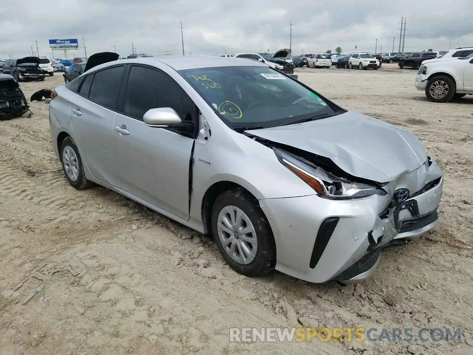 1 Photograph of a damaged car JTDKARFU9K3091209 TOYOTA PRIUS 2019