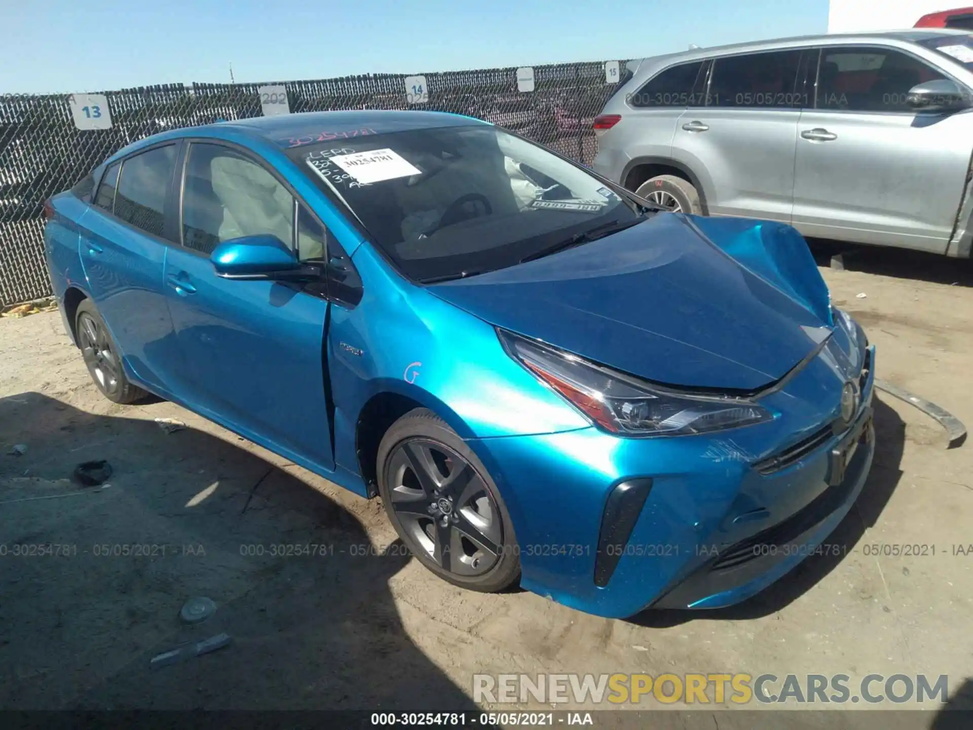 1 Photograph of a damaged car JTDKARFU9K3092506 TOYOTA PRIUS 2019