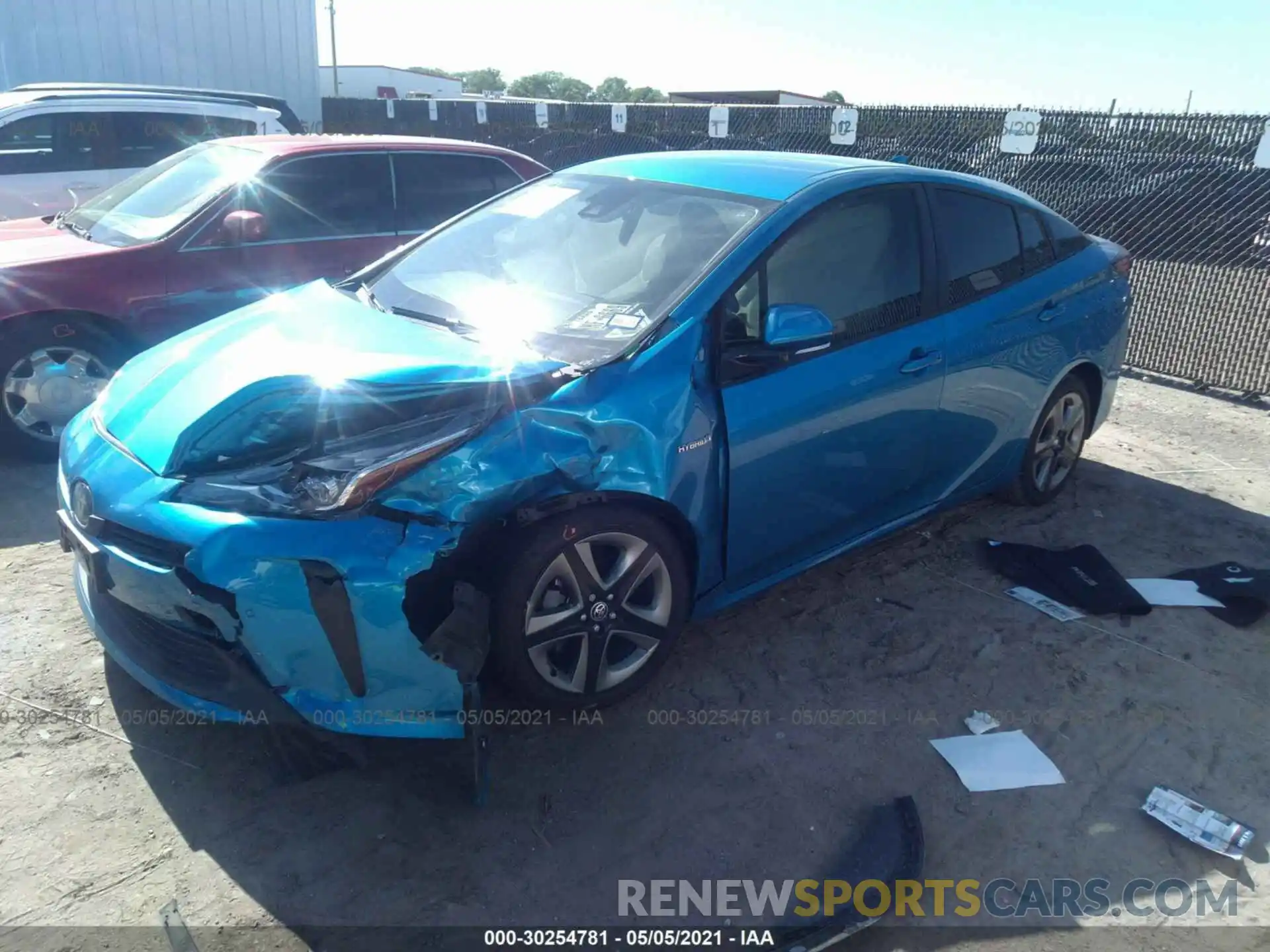 2 Photograph of a damaged car JTDKARFU9K3092506 TOYOTA PRIUS 2019