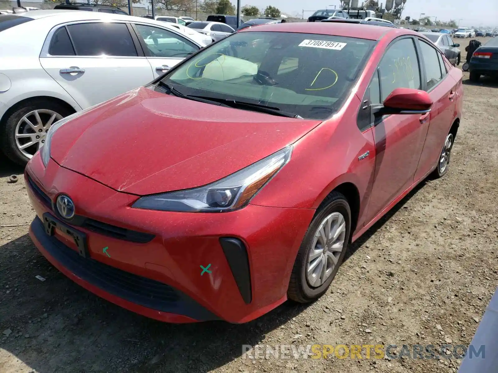 2 Фотография поврежденного автомобиля JTDKARFU9K3093364 TOYOTA PRIUS 2019