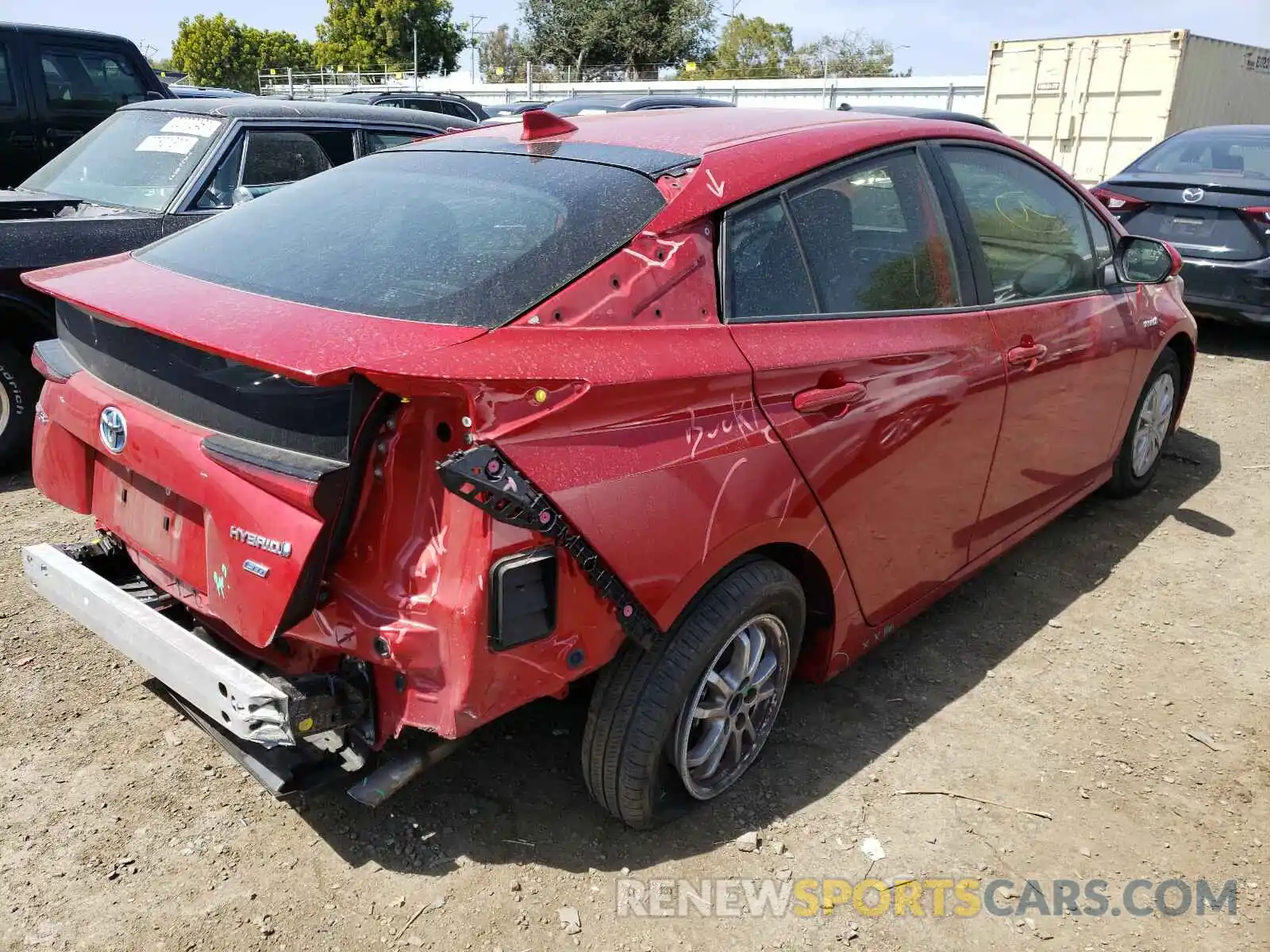 4 Фотография поврежденного автомобиля JTDKARFU9K3093364 TOYOTA PRIUS 2019