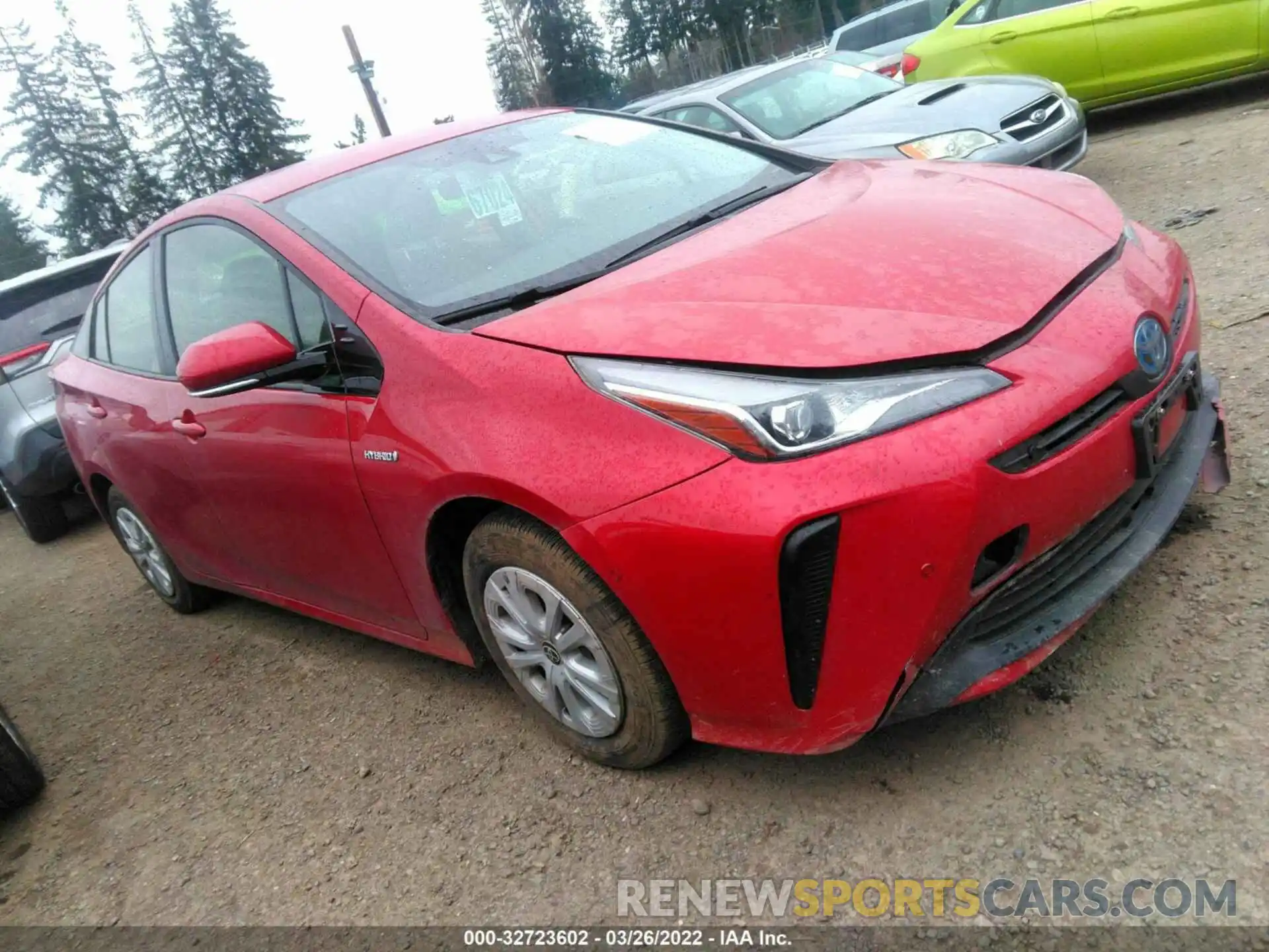 1 Photograph of a damaged car JTDKARFU9K3096717 TOYOTA PRIUS 2019