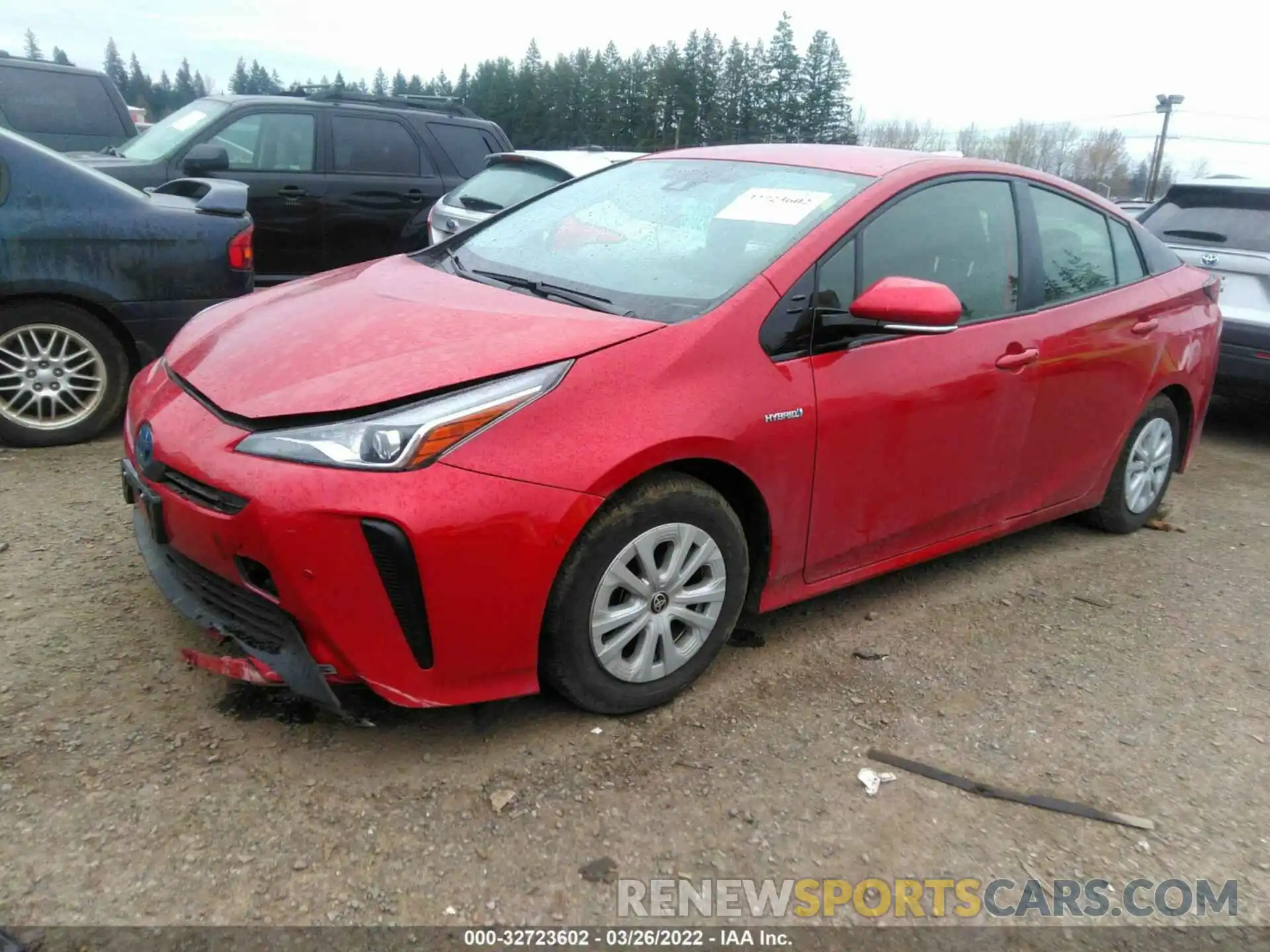 2 Photograph of a damaged car JTDKARFU9K3096717 TOYOTA PRIUS 2019