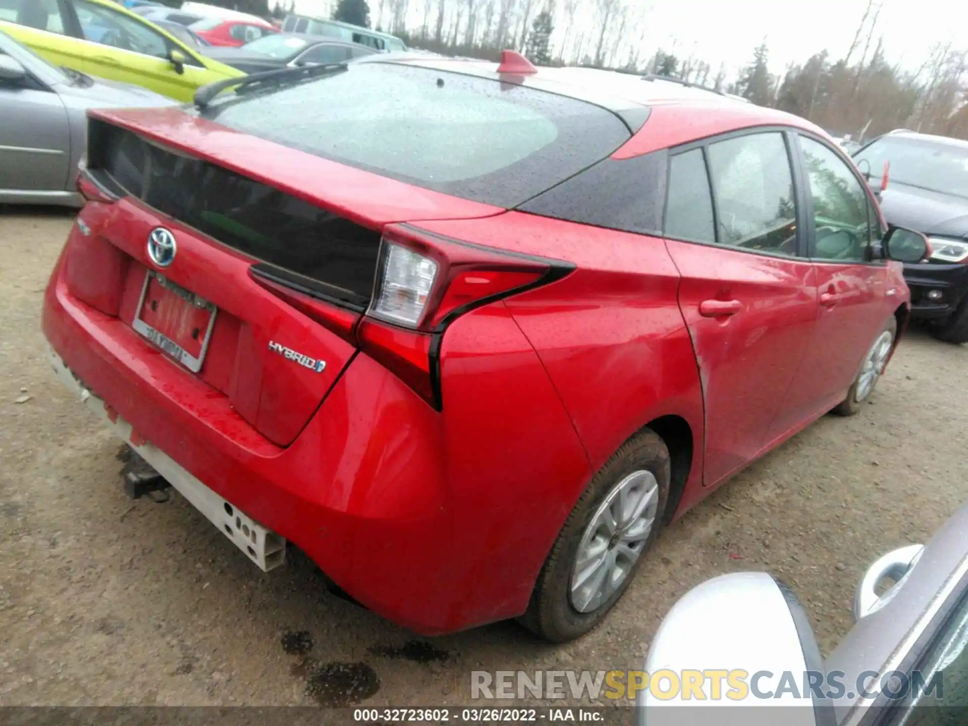 4 Фотография поврежденного автомобиля JTDKARFU9K3096717 TOYOTA PRIUS 2019