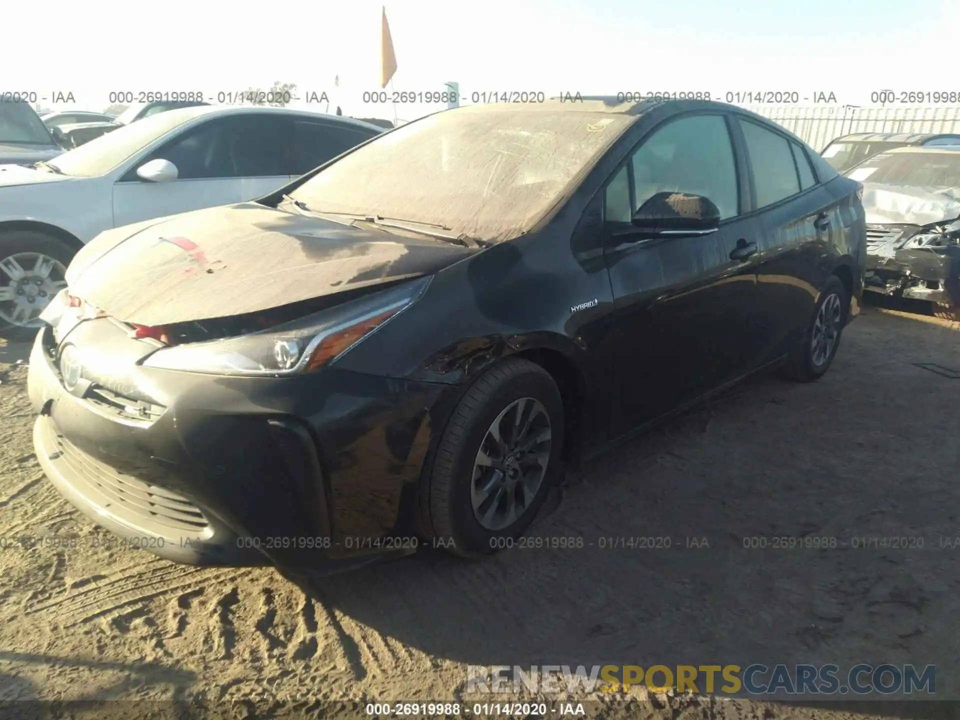 2 Фотография поврежденного автомобиля JTDKARFU9K3097253 TOYOTA PRIUS 2019