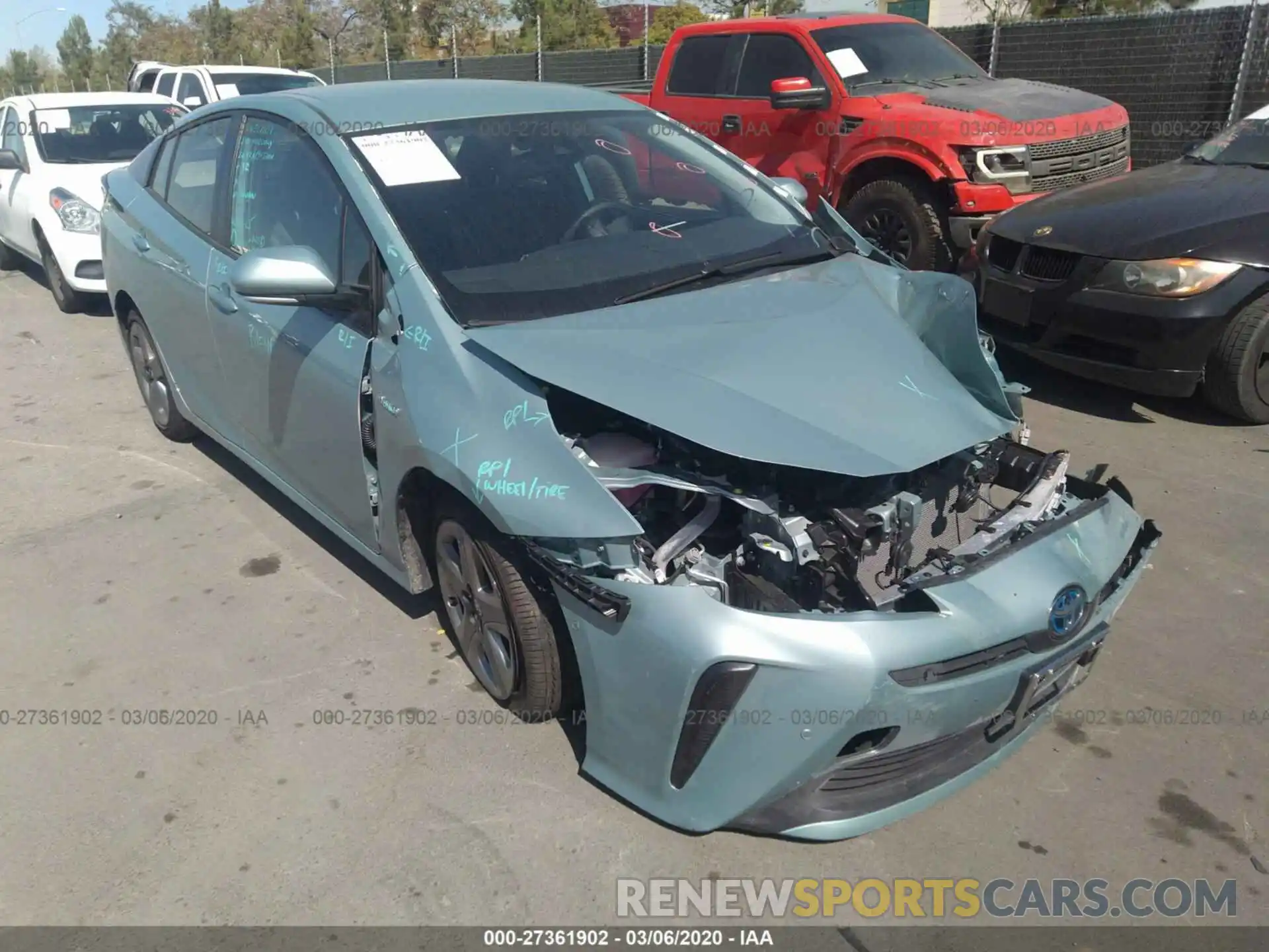 1 Photograph of a damaged car JTDKARFU9K3097642 TOYOTA PRIUS 2019