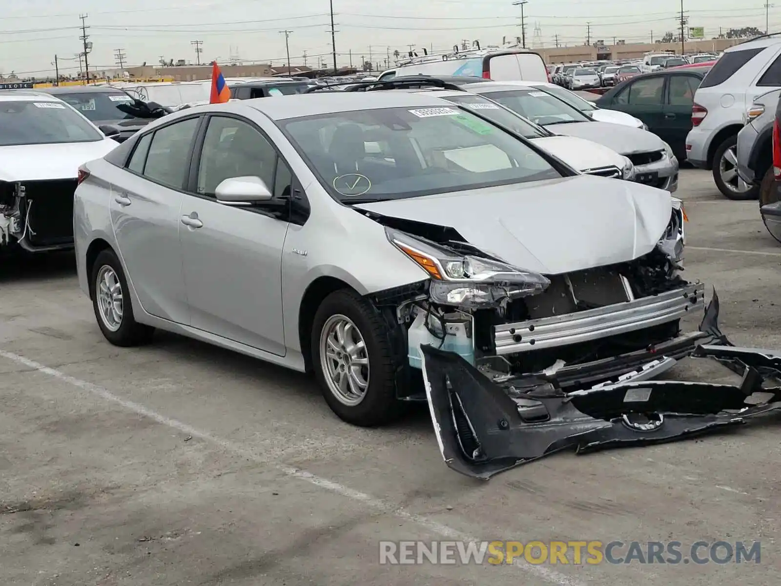 1 Photograph of a damaged car JTDKARFU9K3097852 TOYOTA PRIUS 2019