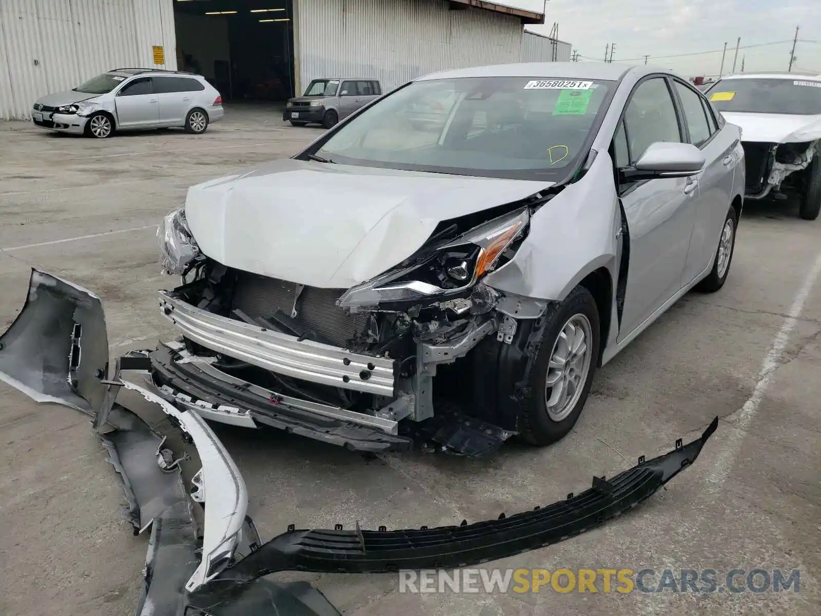 2 Photograph of a damaged car JTDKARFU9K3097852 TOYOTA PRIUS 2019