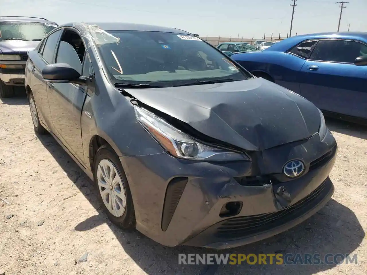 1 Photograph of a damaged car JTDKARFU9K3098385 TOYOTA PRIUS 2019